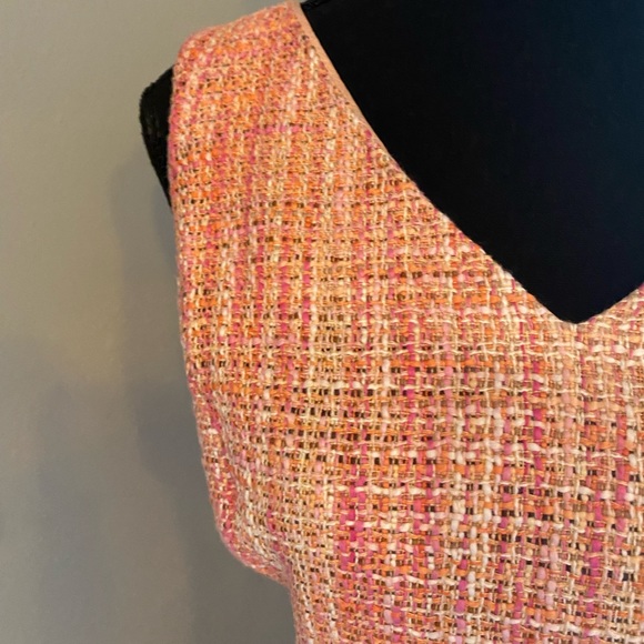 NWT Talbots Pink Tweed Sleeveless Midi Dress - Picture 6 of 10